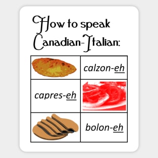 How to speak Canadian-Italian Sticker